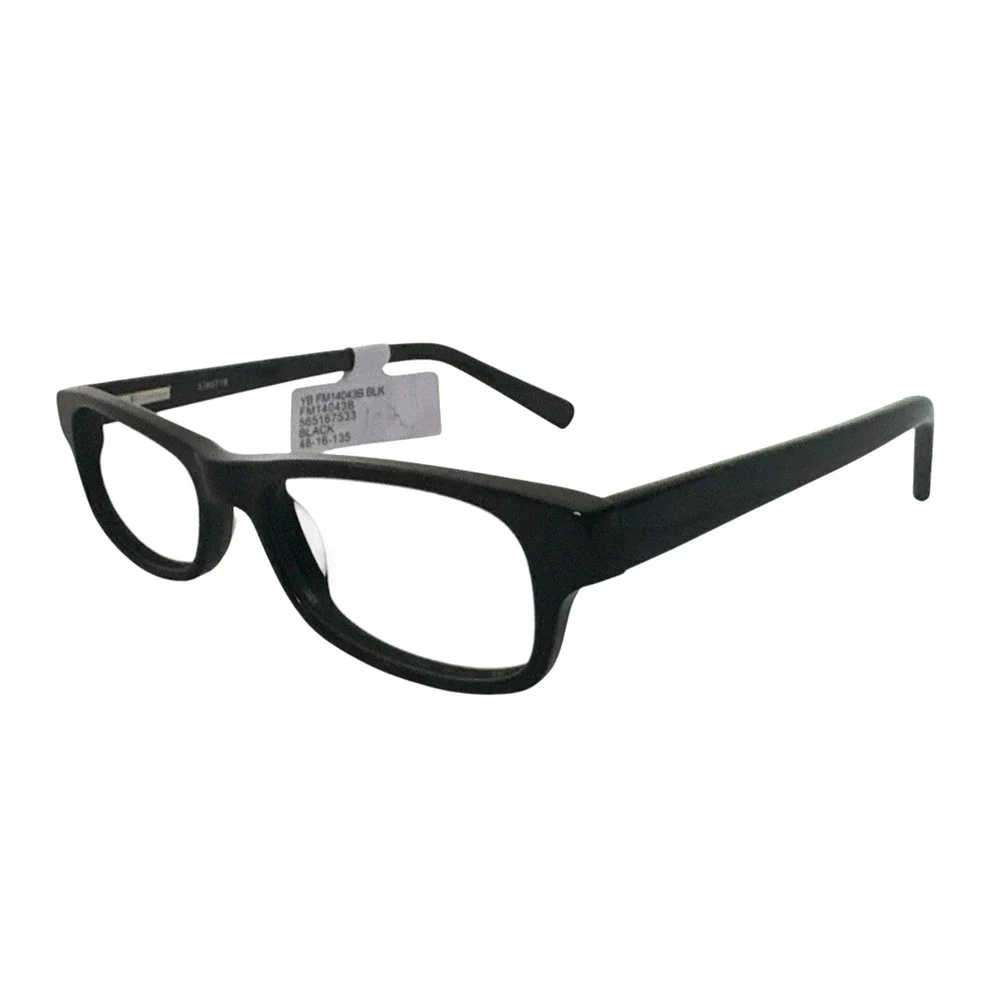 NO BRAND YB FM14043B GLOSSY BLACK AUTHENTIC EYEGLASSES FRAMES 48-16-135